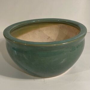 Stamped Pottery Fish Bowl Planter No Drainage Hole Stamped “CD” on Bottom